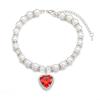 Joias para animais de estimação atacado colar de pérolas para gato pingente de coração com strass cristal amor acessórios para cachorros atacado e-commerce transfronteiriço