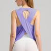 Chaleco de Yoga Refrigerante con Cuello Redondo, Diseño Hueco para una Espalda Bonita, Adecuado para Senderismo al Aire Libre, con Dobladillo Curvo para Transpirabilidad y Disipación del Calor