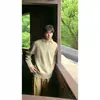 Suéter de Gola Lapela Falso Retrô Americano Unissex Inverno Diário Estilo Preguiçoso Versátil Malha Casual Tendência