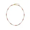 Collar de Piedra Cristalina Colorida Dopamina de Verano para Mujer Diseño de Nicho Cadena de Cuello Versátil Cadena para Clavícula Procesamiento