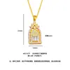 Moda de Luxo Leve Design de Nicho Diamante Branco Brilhante Portão da Felicidade Castelo Pingente Corrente da Clavícula Ouro Areia Colar Atacado