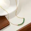 Colar de aço titânio com rosto sorridente colorido super brilhante, totalmente cravejado de micro diamantes, para meninas, moderno, requintado, versátil, corrente de clavícula de alta qualidade