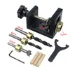 Localizador de Taladro Tres en Uno Abridor de Agujeros para Conector de Tarugo de Mueble Herramienta de Taladrado para Carpintería para Unir Tableros