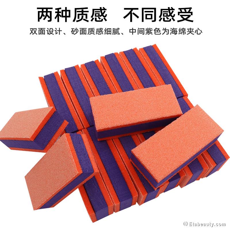 双面海绵指甲锉方块美甲挫条指甲打磨块抛光块修甲工具