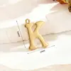 Pingentes de Letra Espelhados em Aço Inoxidável A-Z em Estoque, Cor Dourada 18K, Acessórios de 26 Letras Pingentes para Joias DIY