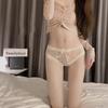 Ropa Interior de Encaje Bordado para Mujer Verano Delgada Sexy Estilo Pura Lujuria Calzones de Cintura Baja Levanta Glúteos