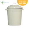 Lixeira Externa Grande Galvanizada de Ferro Personalizada com Tampa Lixeira de Armazenamento de Lixo 35L Lixeira de Metal com Alça Dupla