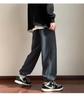 Pantalones de chándal de pana gruesos con forro polar para otoño e invierno para hombre, holgados, hasta el tobillo, versátiles, cálidos, casuales, de moda coreana