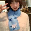 Lindo Elefantito Bufanda Azul Cruzada para Mujer, Nuevo Estilo Versátil para Otoño e Invierno, Bufanda Pequeña de Punto Cálida y a Prueba de Frío