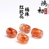 Hongchu Cristal Ágata Vermelha Natural Contas Cilindro Flor Contas Soltas Contas Coluna de Ágata Vermelha de Formato Irregular Acessórios para Joias Atacado