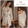 Guiruo talla grande Sexy Espalda Descubierta Tentación Plus Almohadilla para el Pecho Recoger Mariposa Tirantes Camisón Bata Ropa para el Hogar traje 4415