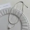 Collar de Doble Capa Perla Fragante Dulce Pequeña para Mujer, Simple Elegante, Collar Apilado, Accesorios de Cadena para Clavícula de Gama Alta de Nicho
