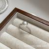 Anillo Abierto Retro de Perla Redonda Única con Circonita Microincrustada Simple Chenmo para Mujer, Versátil, Moderno