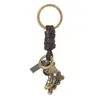 Llavero Creativo Popular Nuevo Europeo y Americano Regalo Pequeño para Hombre y Mujer Aleación Bronce Ancla de Barco Vintage Colgante de Cuero Trenzado