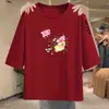 Camiseta de manga corta a media manga para mujer de comercio exterior transfronterizo, talla grande holgada para mujeres de talla grande, disimula la barriga y oculta la grasa, top adelgazante de manga media