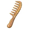 Pente de Massagem de Sândalo Doméstico para Estimulação dos Meridianos da Cabeça, Pente de Dentes Largos, Pente de Massagem de Madeira Maciça para Cabelos Cacheados, Pente de Meridianos da Cabeça com Cabo Estendido