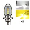 Faro de Motocicleta H4 Tres Garras Ba20D Blanco-Amarillo Luz de Coche Eléctrico Luz Alta y Baja Foco Integrado Bombilla de Dos Colores