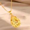 Collar Colgante de Gota de Agua Hueca de Oro Arena Vietnamita para Mujer Latón Chapado en Oro con Accesorios de Boutique Yiwu Venta Caliente Transmisión en Vivo Douyin