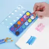 Conjunto de tinta aquarela sólida para arte, adequado para iniciantes e alunos do ensino fundamental, 48 cores, 12 cores, pintura infantil, colorir e misturar.
