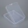 Caja de almacenamiento de plástico transparente para borlas de maquillaje, aplicadores de pestañas, cosméticos, pegatinas y tarjetas
