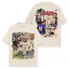 Camiseta de Manga Curta Estampada Marca Tendência Zidane Estilo Americano Transfronteiriça, Pesada, Caimento Solto, Ombro Caído, Emagrecimento, Top Versátil