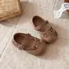 Nova Coleção Primavera e Outono 2026: Sapatos Mary Jane Rasos para Meninas com Laço, Solado Macio, Estilo Princesa, Moda Coreana, Sapatos de Couro, Estilo Preppy