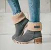 Botas de Algodón y Lana de Cordero con Suela Gruesa y Tacón Grueso, Botas de Mujer de Doble Uso, Botas de Nieve Transfronterizas de Talla Grande, Botas de Algodón para Mujer, Estilo Engrosado para Todas las Estaciones