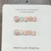 [Lina Belle] Uñas Portátiles Completamente Hechas a Mano Dibujos Animados Lindo Moño Corazón Exquisitas Uñas Cortas Venta al por Mayor Manicura