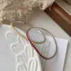 Pulsera de Plata de Ley S925 con Zirconia de Colores en Cuerda Elástica para Mujer, Gama Alta, Lujo Accesible, Diseño de Nicho, Pulsera Sencilla, Popular en Xiaohongshu