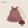 Camiseta de Manga Larga Bangxuan para Niñas Vestido de Princesa con Lentejuelas Set de Dos Piezas Conjunto de Vestido de Cumpleaños para Niñas Vestido Formal para Fiestas Niños Grandes