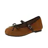 Zapatos Mary Jane Retro con Lazo para Aumentar la Altura para Mujer 2026 Nuevos Zapatos Planos de Ballet de Verano para Combinar con Faldas Zapatos de Tacón Bajo