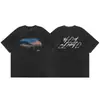 Camiseta Casual Solta de Manga Curta com Estampa de Slogan Icônico High Street para Mulheres e Homens
