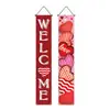 Amazon Transfronterizo Día de San Valentín Pareja Feliz Corazón Decoración Arreglo Porche Puerta Decoración Pancarta Tela de Fondo