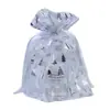 2026 Producto Nuevo de Navidad Bolsa de Regalo con Cordón de Malla de Perlas y Foil Plateado de Navidad Bolsa Festiva para Guardar Joyería