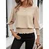 Ebaywish Ropa de Mujer de Comercio Exterior Transfronterizo Europeo y Americano Verano Holgada Delgada Cuello Redondo Tops para Mujer
