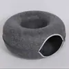 Cama para gato con polígono de fieltro y neumáticos redondos cerrados, transpirable, adecuada para todas las estaciones, con agujeros perforados, cálida, cama para gato tipo túnel rosquilla, tamaño: 50 cm de largo, 20 cm de ancho, 20 cm de alto