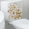 Adhesivos de Pared de Flores Doradas Transfronterizos Dormitorio Sala de Estar Baño Inodoro Pared Decoración del Hogar Pintura Calcomanías Autoadhesivas de PVC