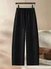 Pantalones de pierna ancha de algodón Tencel para mujer, nuevo estilo de otoño, 2026, de moda, cintura alta, sueltos, con caída, casuales