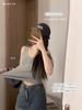 Sociedad Coreana Cuello U Chaleco Básico Holgado Algodón Hilo Sin Costuras Transpirable Fondo Ropa Exterior Chaleco Combinable para Mujer