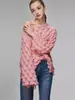 Suéter Tejido Hueco Holgado de AliExpress Transfronterizo Europeo y Americano Cuello Redondo Pulóver Delgado Manga de Trompeta Pulóver Suéter de Mujer de Moda