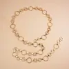 Hebilla de Moda Metálica Cadena de Cintura Estilo Coreano para Mujer Dorado Decorativo Cinturón para Vestido Mujeres de Gama Alta Elástico Delgado Faja