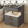 Mueble Modelo Nuevo 2026 Mesita de Noche Inteligente para Dormitorio con Carga Inalámbrica, Cerradura de Huella Dactilar, Gabinete de Almacenamiento para Mesita de Noche con Cerradura de Contraseña