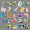 50 adesivos decorativos DIY de criaturas marinhas de desenho animado para notebook, mala, AliExpress, adesivos de grafite de comércio exterior