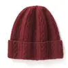 25 gorros nuevos y elegantes de cachemira gruesa, gorros gruesos de punto trenzado, gorros cálidos de lana, comercio exterior casual, dropshipping transfronterizo