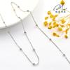 Retención de color de oro de 14K Cadena de cuentas redondas de 3.5 mm Cadena de cuentas con clip Cadena con forma de O Cadena de cuentas Collar Pulsera Accesorios para aretes