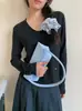 Cuello de Cisne AMOMI. Borde Suave T Otoño/Invierno Nuevo Perezoso Simple Agradable a la Piel Elástico Adelgazante Capa Base Manga Larga Top