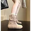 Nuevas Botas Birkenstock para Mujer, Otoño e Invierno 2025 Nuevas Súper Populares Forradas de Lana Versátiles Cómodas Botas Cortas de Tacón Grueso Botas de Moda