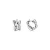 Japón y Corea del Sur Pendientes Dongdaemun Brazaletes para Oreja de Círculo para Hombres Estilo Simple de Mujer Temperamento Anillo Doble Tridimensional Pendientes de Tachuela Cruzada Joyería Tendencia
