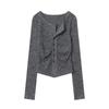 HeyHenry Estilo Americano Deseo Puro Sexy Elegante Cárdigan de Punto para Mujer Principios de Otoño Solapa Sencilla Manga Larga Camiseta Spice Girls Trendy