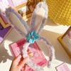 Diadema de felpa estilo coreano para otoño e invierno, con forma de estrella, lazo con orejas de conejo, horquilla de Minnie, adorable y súper linda caricatura de corazón femenino.